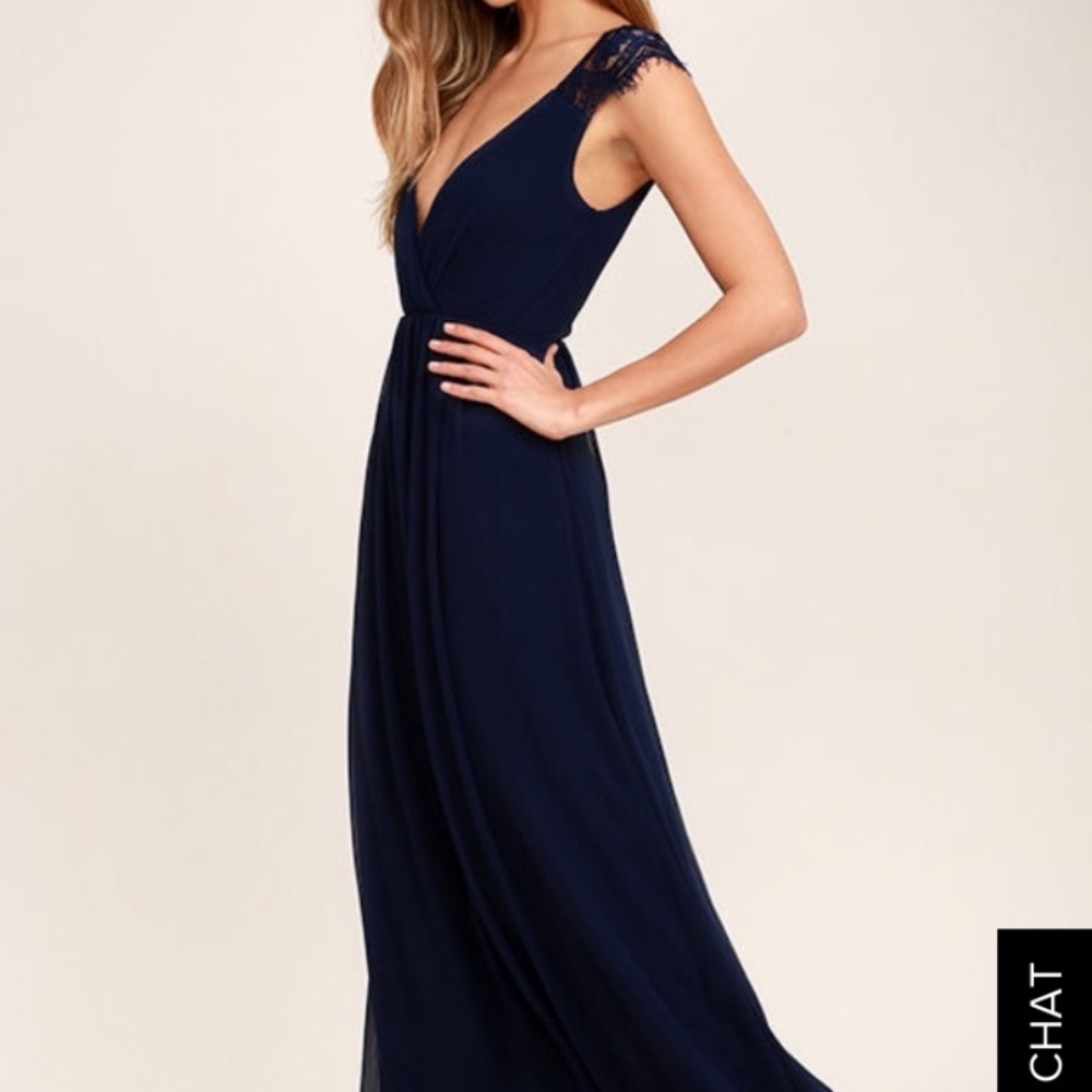 Lulus brand navy blue maxi formal dress